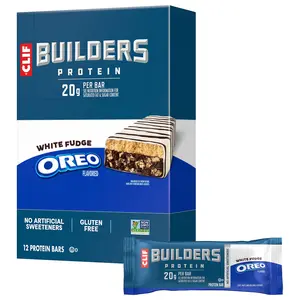CLIF BUILDERS Protein Bars - White Fudge OREO-Flavored - Gluten Free (12 Pack)