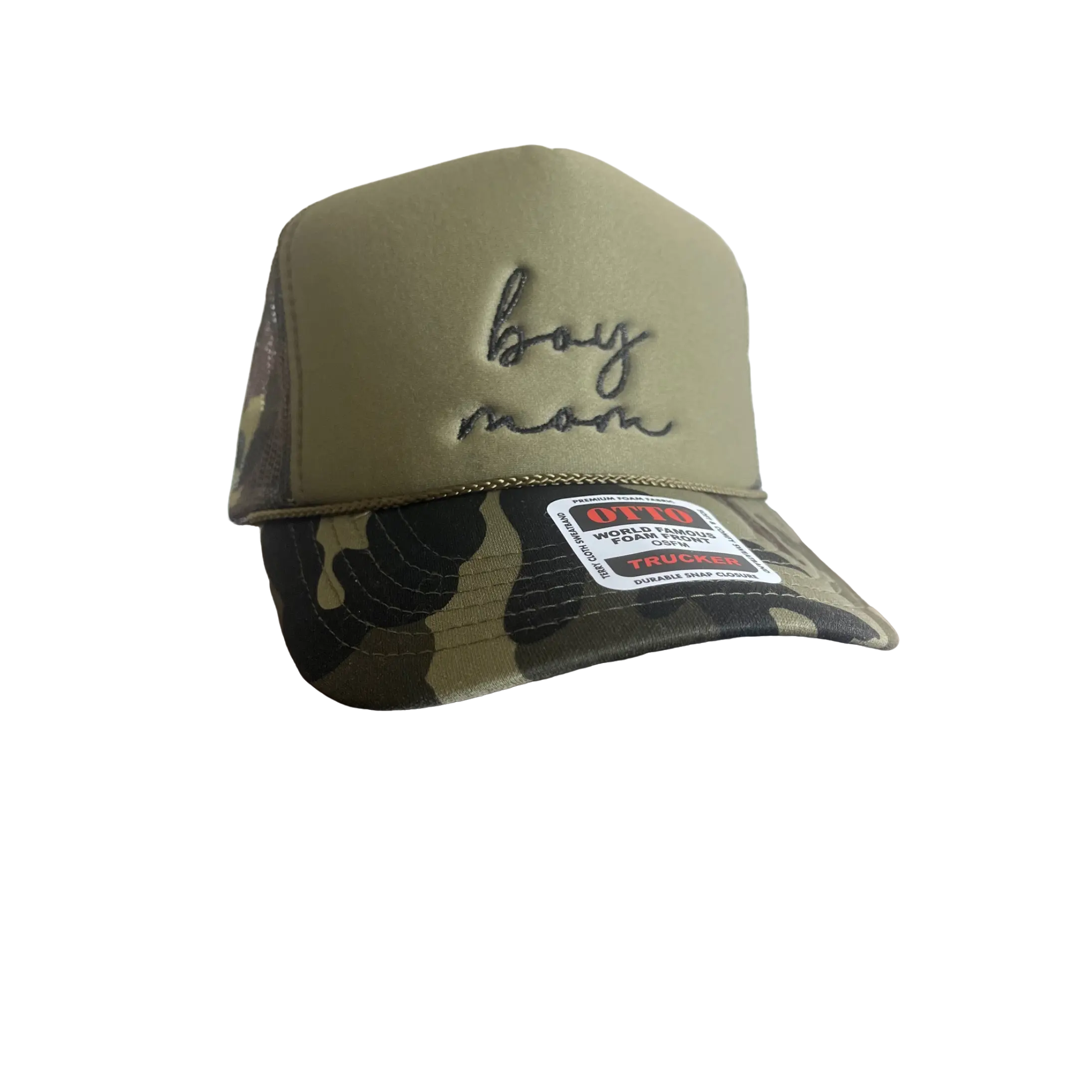 Women's Boy Mom Trucker Cap, Casual Camo Foam Front with Embroidery and Adjustable Snapback for Mother's Day or Fun Occasion, For Women, Birthday, Embroidered Logo, Baseball Cap, Camouflage Print, Bold 'Boy Mom' Embroidery, Female