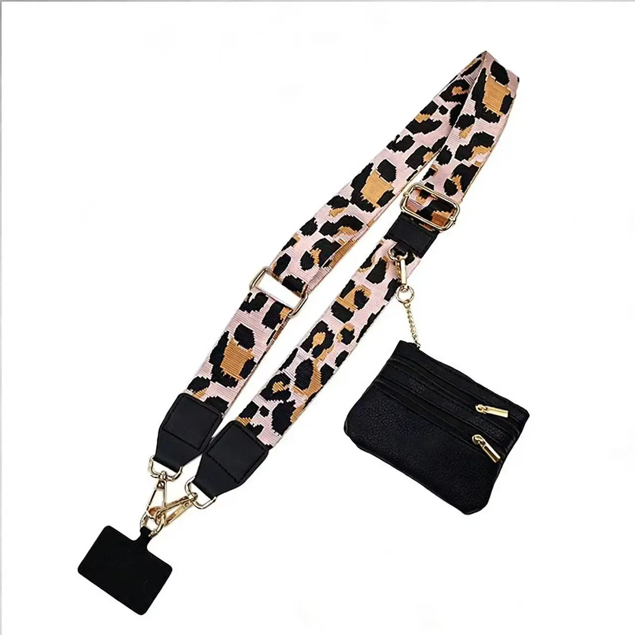 Phone holder with wallet strap, phone strap with wallet, phone strap with zippered pouch for wallet, adjustable phone strap, Christmas gift, birthday gift, Wallet Phone Lanyard, Phone Wrist Strap, Phone Accessories