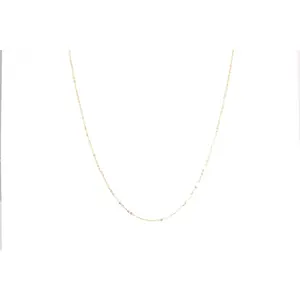 Paw Print Dainty Chain Necklace - 14k Yellow Gold