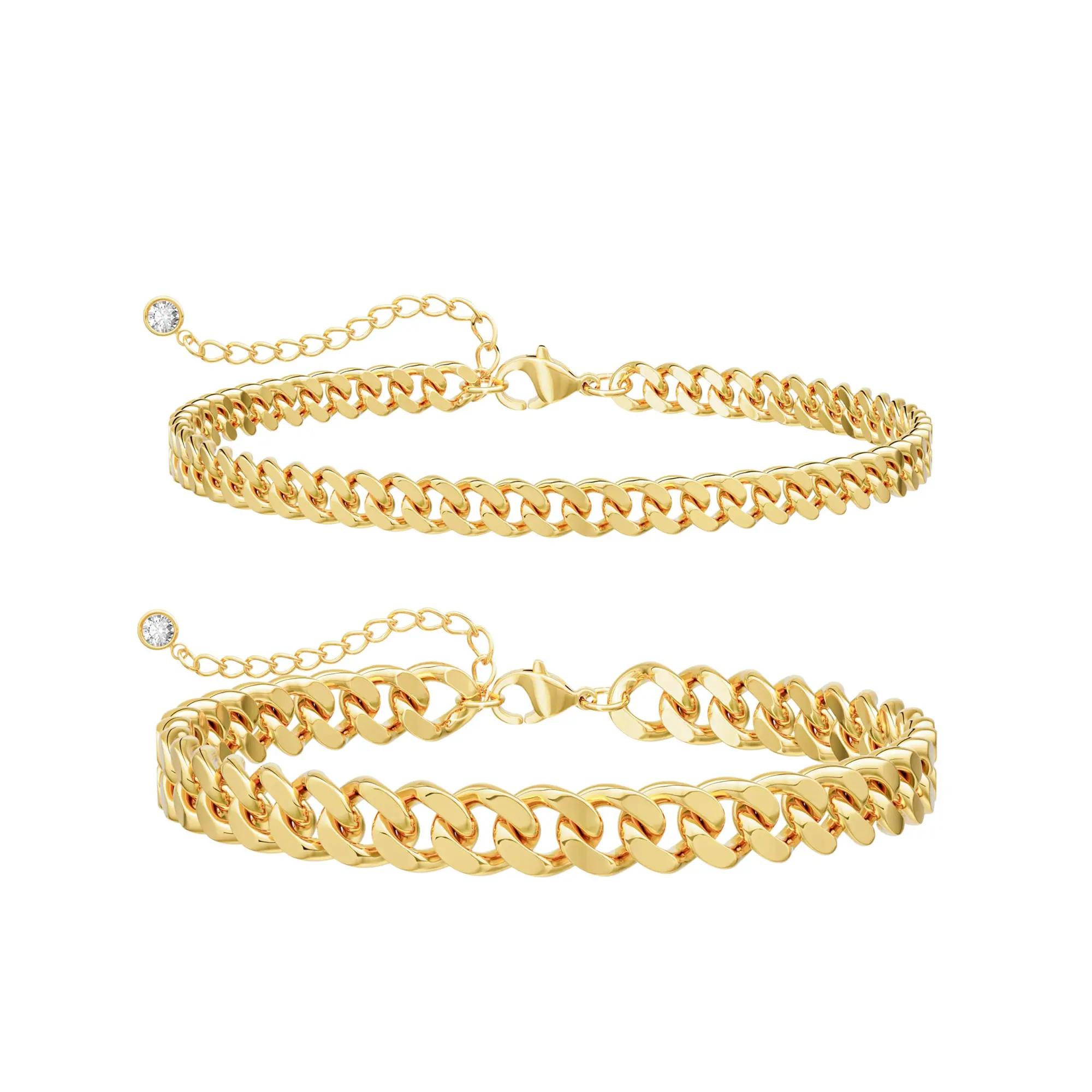 FREEKISS Chunky Cuban Link Chain Anklet for Women Waterproof Adjustable Length 8.5+2 Inch Fashion Chic Accessories Trendy Layered Anklet Set Jewelry Gift Suitable for Summer Beach Vacations Outdoorfun summerwins