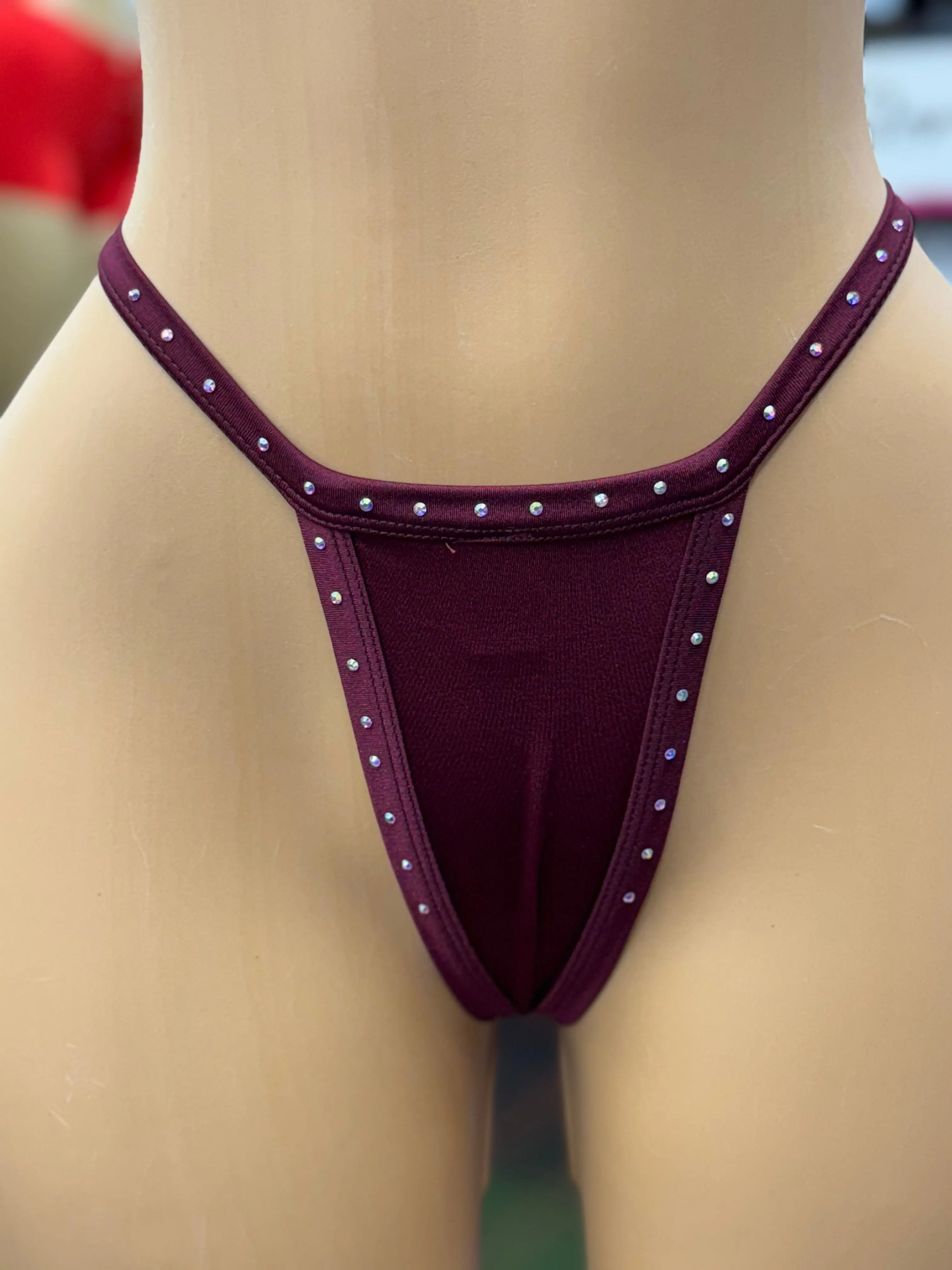 Crystal Thong - Y2K Minimal Plain Design with Sparkling Accents for Everyday Wear & Performance Dancers