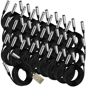 24 PACK - FAT TOAD XLR Mic Wires | 20ft Professional Pro Audio Microphone Cord Extension Patch with Lo-Z Connector | 24 AWG Shielded Cables & Balanced for DMX Music Recording Studio Mixer Gear