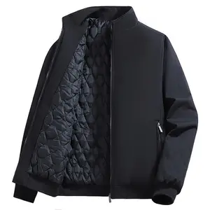 Men’s stretch jacket with quilted lining, zip closure, stand-up collar; warm winter jacket; medium-weight essential winter outfit GARMENTARY