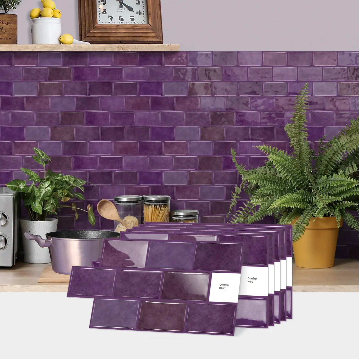 Self-Adhesive Pet Tile Decorative Wall Sticker, Waterproof, Mildew Resistant, Oil Resistant, Easy to Apply, Ideal for Bathrooms & Kitchens, Shower Stickers