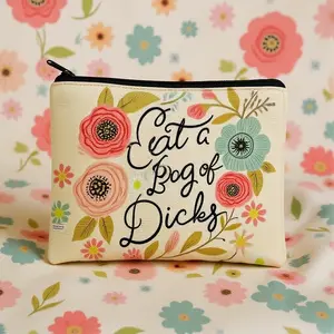 Floral-Print Storage Bag: Lightweight, Stylish & Multi-Use – Ideal for Makeup, Travel Cosmetics & On-the-Go Storage (with Zipper!)