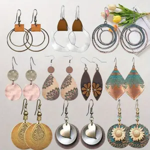 10 Pairs Vintage Dangle Earrings for Women Boho Jewelry Set Sunflower Geometric Teardrop Earring Christmas Gifts
