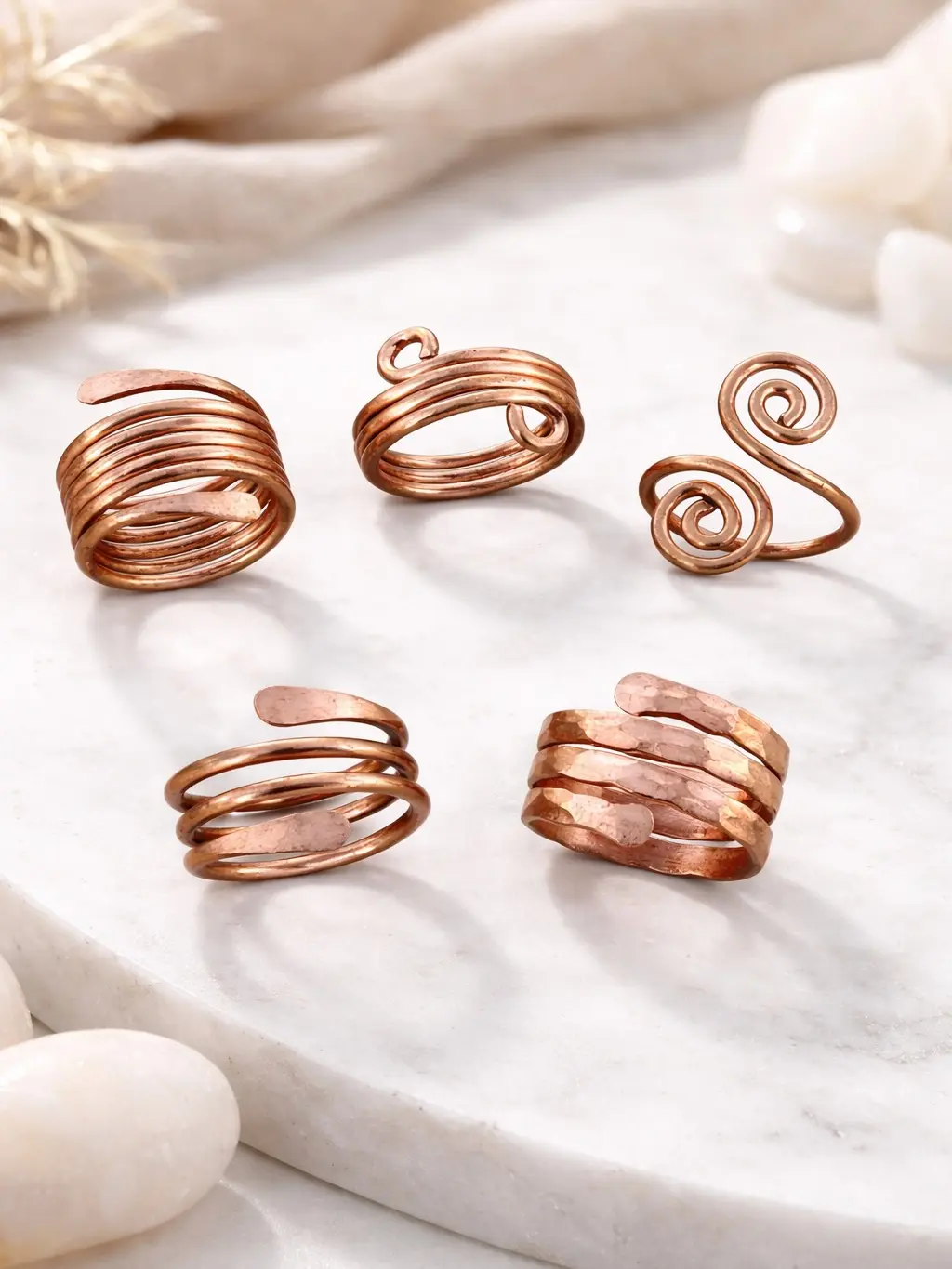 100% Pure Copper Adjustable Ring | Fashion Copper Ring Jewelry for Men & Women