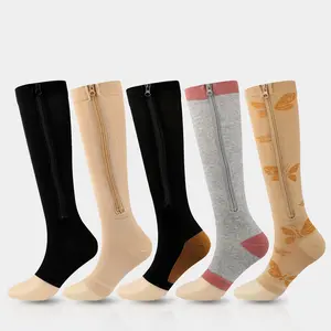 Compression socks, sports pressure socks, compression zipper socks, zip socks, elastic leg slimming socks