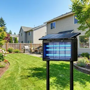 2026 New Oversized Bug Zapper Solar, 2500V High-Powered Electronic Mosquito Killer, IPX5 Waterproof UV Fly Trap with Dual Charging & Light Sensor for Patio, Garden