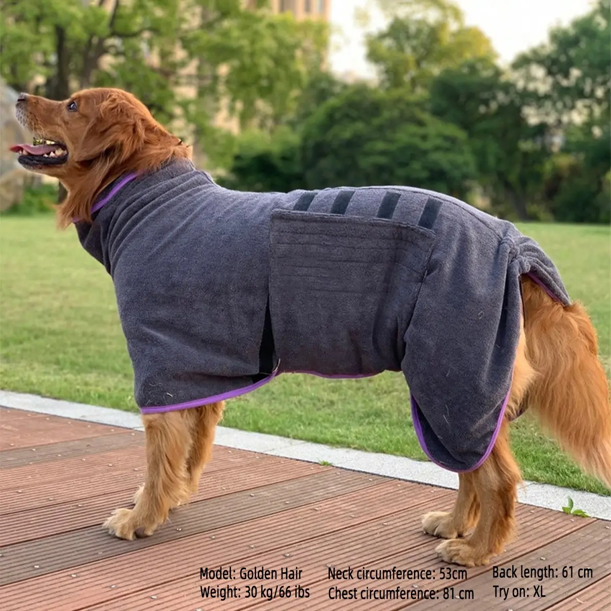 Quick-Dry Pet Bathrobe, Absorbent Microfiber Dog Towel, Blue &, Ultra-Fine Fiber Clean Pet Grooming Accessory, Ideal for Cats Dogs, Supplies