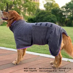Quick-Dry Pet Bathrobe, Absorbent Microfiber Dog Towel, Blue &, Ultra-Fine Fiber Pet Grooming Accessory, Ideal for Cats Dogs