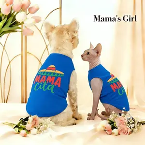 Pet Dog Vest, Mama Cita Hat Print, Mexican Mother's Day Theme Pet Vest, Suitable for Small/medium Dogs, Cat Clothes, Mother's Day Gift
