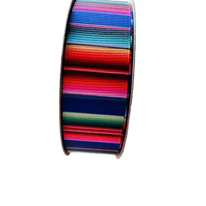 7/8 ,3/5 ,1.5”Sarape Ribbons 25 Yards Ribbons for Elegant Floral single Face, grosgrain