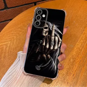 Retro Arcade Armor! TPU Pixel Case - 360° Shockproof x 8-Bit Skull Art for Samsung Galaxy S A Series S25432+ Ultra FE Girls Plus A12345456 Anti-drop Shockproof Protection Boys Silicone Soft Protective Case 30X-L0222