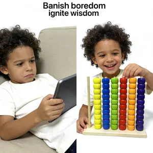 Keep away from the phone screen!!!Colorful Wooden Beaded Stacking Challenge — A color-matching puzzle game, perfect for fun parties and family gatherings.Includes one wooden stacking rack and 60 beads.