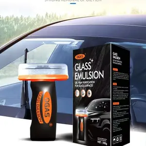 Car Glass Oil Film Remover Cleaning Agent with Handle, Windshield Mirror Side Window Care Product for Streak-Free Shine, Car Windshield Cleaner