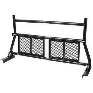 Adjustable Black Steel Pickup Truck Headache Rack, Mesh Window Protector, Bed Frame - Universal Automotive, Vehicle, Truck Accessories, Vehicle Accessories, Universal Automotive Accessories, Semi Truck Accessories