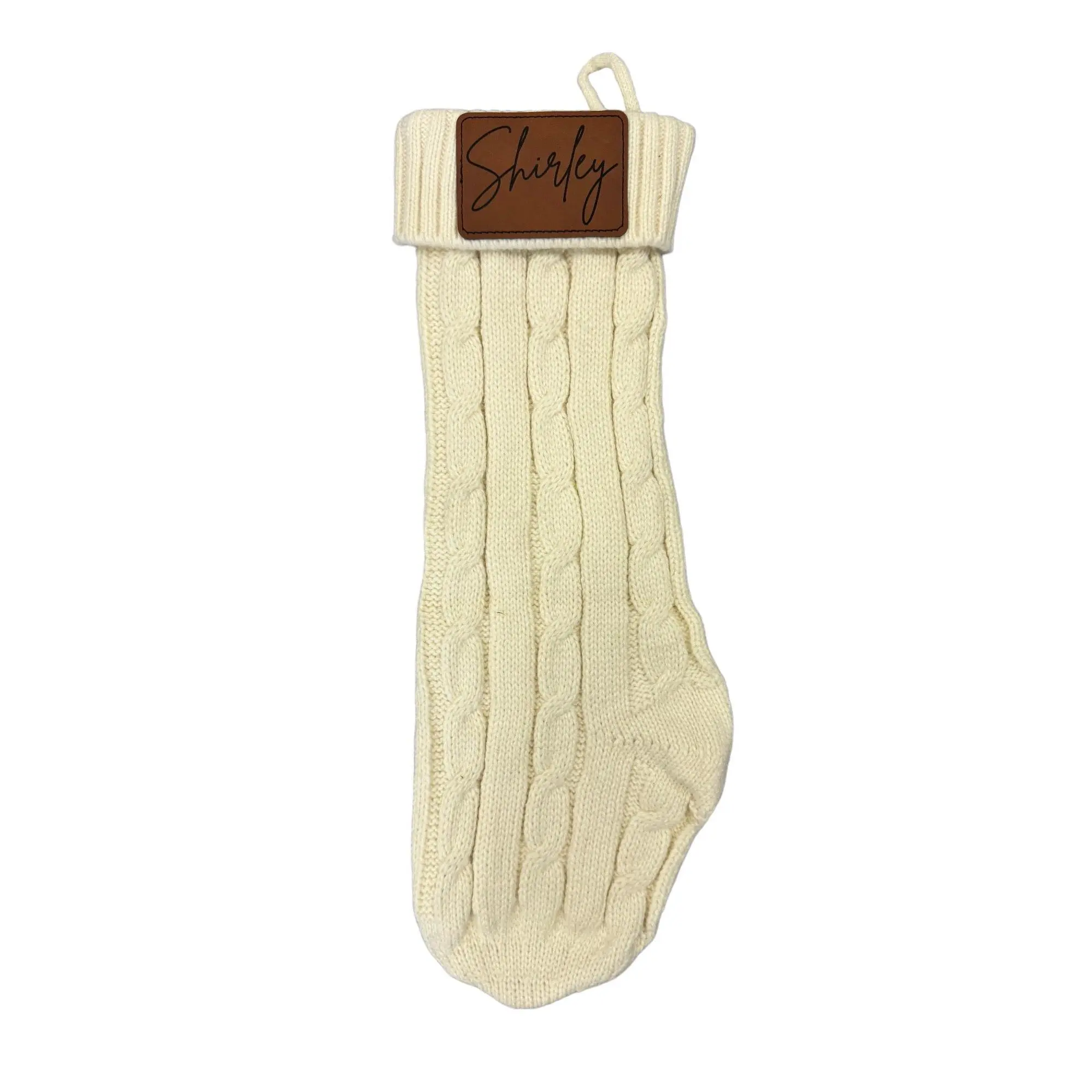 Christmas Stockings With patch,Leather 2023 Family Knitted Christmas Stockings,Christmas Stockings with Name,Holiday Stockings,Xmas Stocking Gift Retro