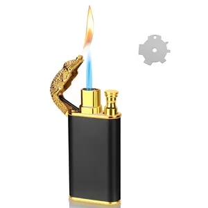 Cool No Gas Lighters,Creative Magic Dual Flame Windproof Lighters,Jet Flame Adjustable Flame Refillable Butane for Men Friends Gifts Lovers Kitchen (Without Butane Gas)