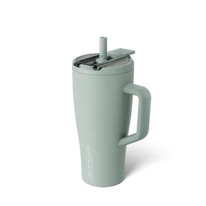 BrüMate Era Flip 30oz Flip-Down Covered Straw Tumbler with Handle | 100% Leakproof Insulated Tumbler | Keeps Ice 24+ Hours | Cup Holder Friendly Base