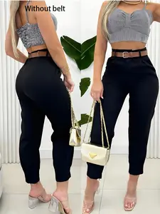 Women's Casual Straight Leg Work Pants, Pure Color Fashion Design, Comfortable Daily Wear, Ideal for All Seasons
