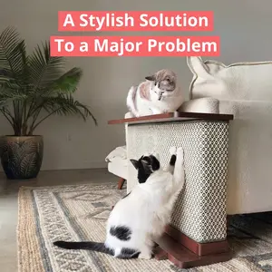 Cat Scratcher Side Table, Modern Cat Scratcher Furniture, Modern Cat Scratching Side Table, Modern Indoor Cat Furniture