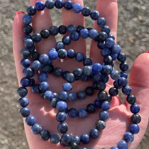 Handmade 8mm Natural Sodalite Crystal Bracelet