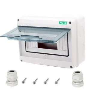 Breaker Box Distribution Protection Box, IP65 Clear Cover Electrical Box, ABS Power Supply Electronic Junction Box Din Rail Enclosure for Circuit Breaker on The Wall 8 Way(200x155x95mm)
