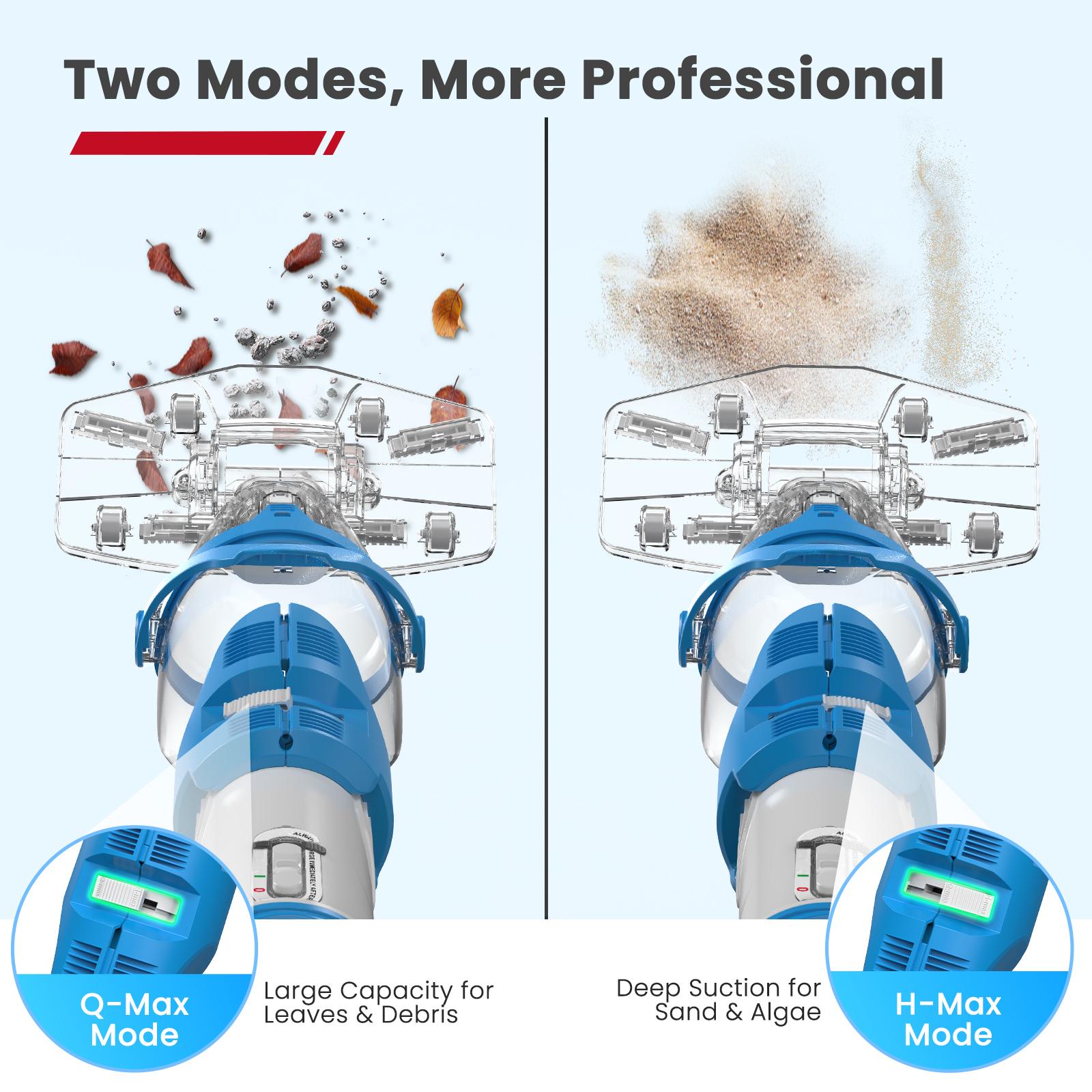 【Spring Cleaning】Enhulk Latest Upgrade PC22 Pool Vacuum for Above Ground Pools with Telescopic Pole, 2 Suction Modes, More Professional, Ergonomic Handle Design, 18.5 Gals/Min Deep Cleaning Cordless Battery Operated, with Filter Ball, Pro-Level Clean,