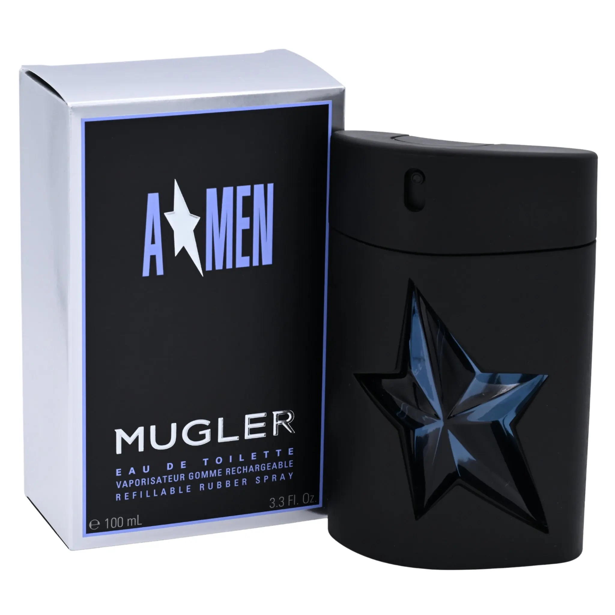 MUGLER A*Men Refillable EDT Spray, Bold Men's Cologne with an Earthy Woody Scent, Notes of Coffee & Vanilla, 3.4 oz, Bold Scent Colognes, Fragrances, Aromatic Fragrance, Signature Scent