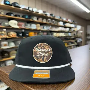 Camo Rubber Patch Rope Hat - Black/White