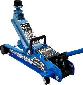 2.5 Ton Low Profile Steel Floor Jack Heavy-Duty Racing Jack with Slow Descent Safety & Smooth Control GS/TUV/ASME Certified 3.35"-14.96" Lift Range Blue