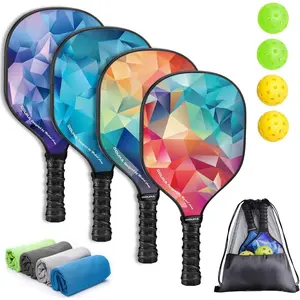 Pickleball Paddles, USAPA Approved Lightweight Pickleball Paddles Set of 4, 4 Pickleball Balls, 4 Cooling Towels& Bag,  Pickleball Rackets for Beginners & Pros