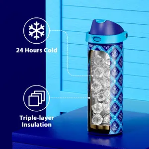 【Meoky Mystery Box Sports Cup】24oz/32oz/40oz Water Bottle with Straw & 2-in-1 Lid ， Stainless Steel thermos cup，Leak Proof, Keeps Cold 24H, BPA-Free, Protective Silicone Base for Sports, Gym, Travel & School,Mystery Cup,Valentine's Day gift