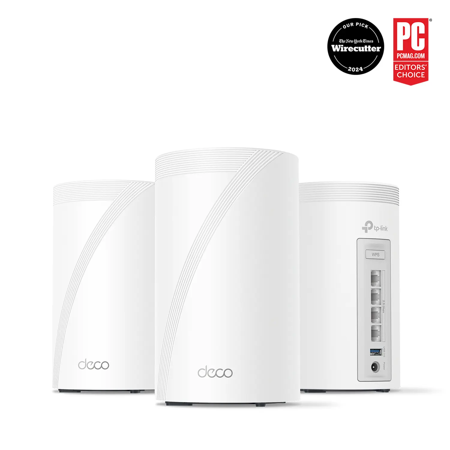 TP-Link Deco BE63(3-pack) Deco 7 Pro BE10000 Tri-Band WiFi 7 Mesh System | BE10000 Speeds, 10G Ports, 7600 Sq.Ft Coverage, 200+ Devices, AI Roaming & VPN