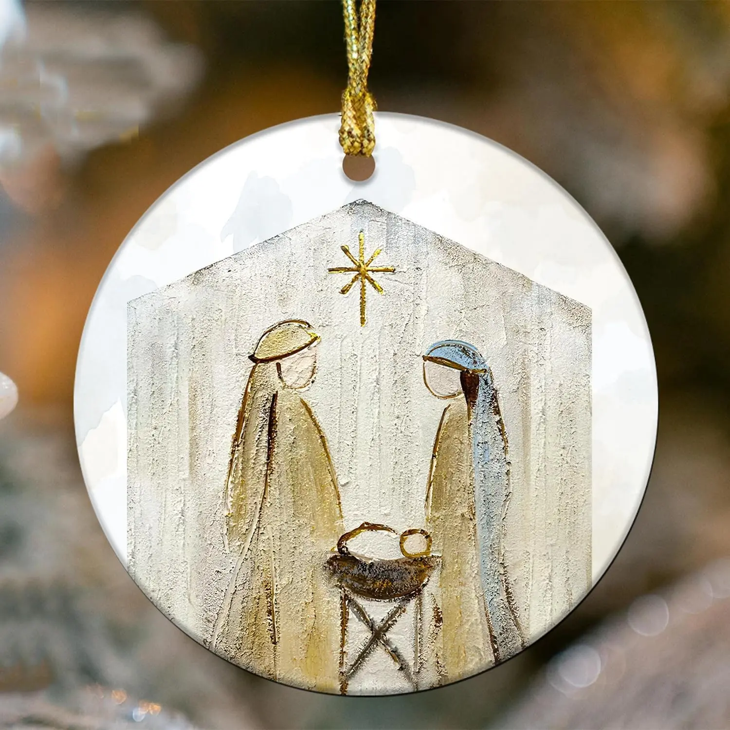 Nativity Scene Ornaments 2024 | Religious Ornament, Jesus-Baby Family, Jesus Ornaments, Religious Gift for Christian, Baby Jesus Ornaments