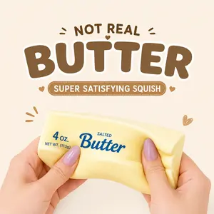 3Pc Squeeze Butter Squishy Toy, Slow Rising PU Foam Fidget Toy for Stress Relief, Anxiety Relief Sensory Toy, Food Shaped Desk Toy Gift summerwins