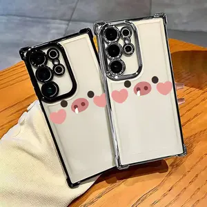 Phone Case: Cute Pink Pig Face New Unisex Couple Phone Case for Samsung Galaxy S25/S25 Plus/S25 Ultra/S25 Edge/S24/S24 FE/S24 Plus/S24 Ultra, S23/S23+/S23 Ultra/S22/S22+/S22 Ultra/S21/S21 Pro/S21 Ultra/S20/S20 Plus/S20 Ultra/S Series Anti-Drop