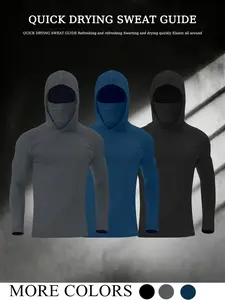Men's Three-Piece Hooded Compression Shirt Set, Quick-Dry Long Sleeve Tactical Training Top, Breathable Sports Hoodie Base Layer