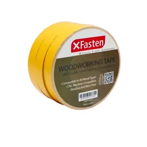 XFasten Double Sided Woodworking Tape (3-Pack) w/ Yellow Backing, 1-Inch-Wide x 36 Yards (108 Ft per Roll)