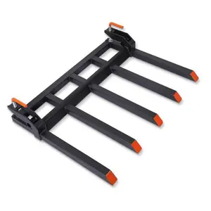 GARVEE Heavy Duty 42 Inch Clamp-On Debris Forks with 2500 LBS Capacity for Loader Buckets, Compatible with Skid Steer Tractors, Ideal for Efficient Material Handling and Loading Tasks.
