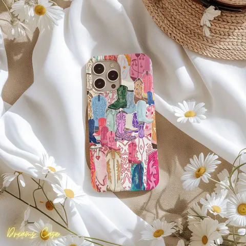 Sohochic Aesthetic Disco Cowgirl Collage TPU Smartphone Case - UV Printing, Slim Profile, Girly Coquette Style, Waterproof, Shockproof, Lightweight, Durable, Vibrant Protection for iPhone 18/17/16/15/14/13/12/11 Pro Max Plus, Multi-Model Phone Accessory