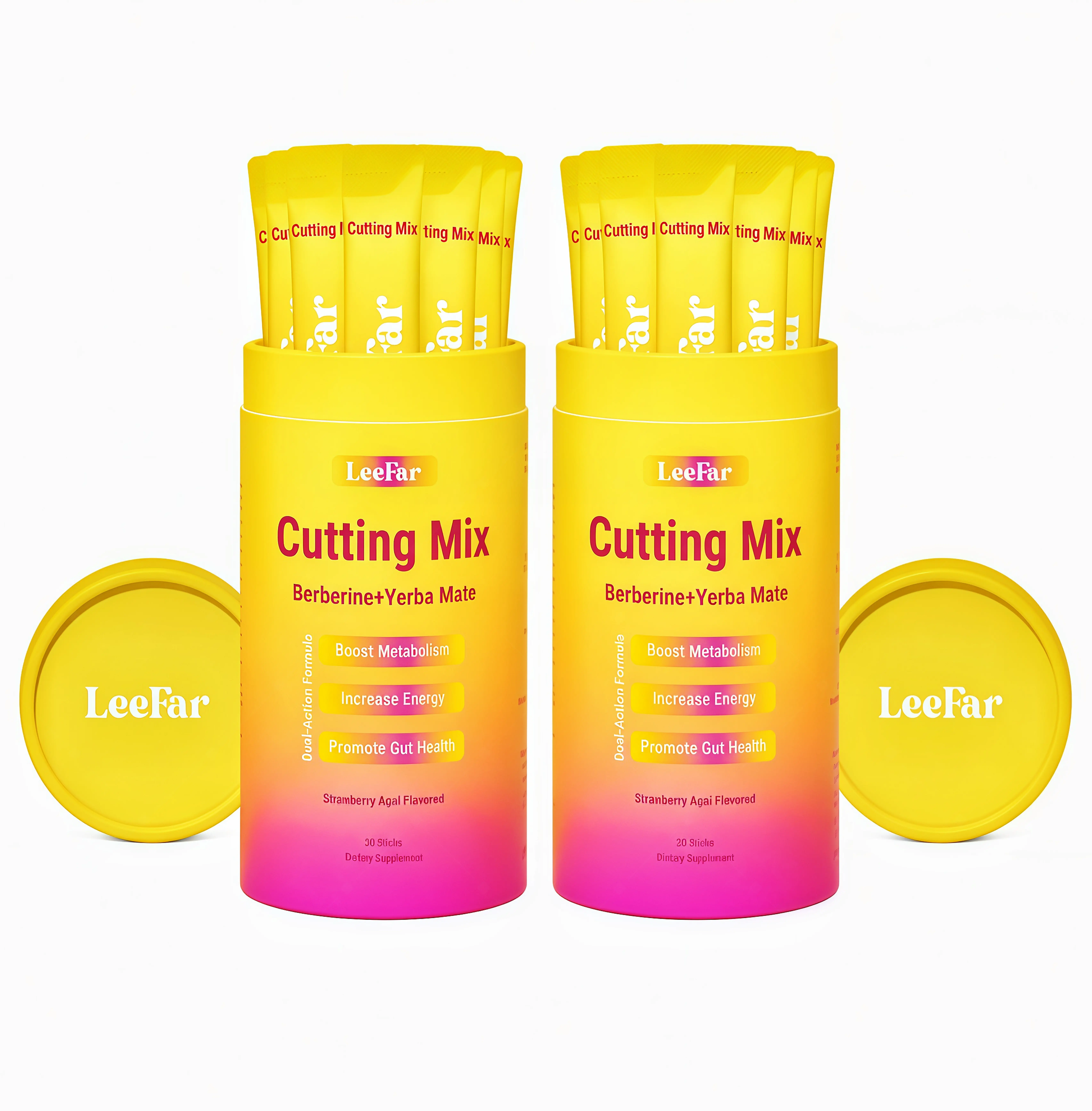 2 Pack LeeFar Cutting Drink Mix – | LC Strawberry Açaí Flavor – | (30 Servings)