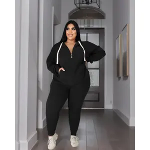 USBoutiqueCHIC Women's Slim Fit Fleece Set | High-Waist Jogger & Zip Hoodie for Fall Winter, Plus Size Activewear（gift）(Sheets)