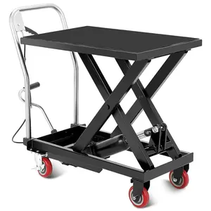 Hydraulic Lift Table Cart, 500 LBS Capacity 28.5 in Height Scissor Lift, Lift Carts with 4 Wheels for Material Handling in Warehouse, Workshop