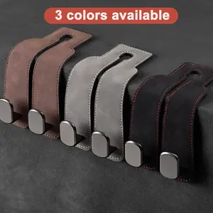 Luxury Suede Car Purse Hook with Bling Diamond Crystals, Universal Seat Back Hanger for Groceries Bags, Aesthetic Car Decor Gifts