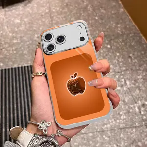 (2 Transparent Screen Protectors are available exclusively for iPhone models. )Fashionable Cool Electroplated Colorful Fruit Apple, Suitable for All iPhone Series, Stylish and Beautiful Gift, Trendy Cool Light Luxury, Unique Halloween Surprise