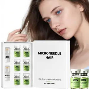 Hair Growth Roller Serum with Microneedle Applicator, Nourishing Scalp Essence with Ginger, Peppermint & Vitamin E, 6-Pack (6 x 5ml) for Daily Use & Storage