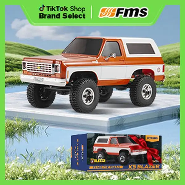 FMS 1/24 RC Crawler  Chevy K5 Blazer S RC Car FCX24S RTR RC Pickup Truck SUV 4WD 2.4GHz 3CH Hobby RC Model 8km/h Mini Car Off-Road Remote Control Car